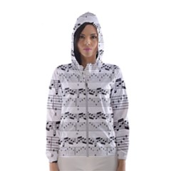 Notes Lines Music Women s Hooded Windbreaker by Mariart