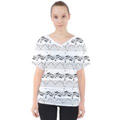 Notes Lines Music V-neck Dolman Drape Top by Mariart