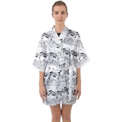 Notes Lines Music Quarter Sleeve Kimono Robe by Mariart