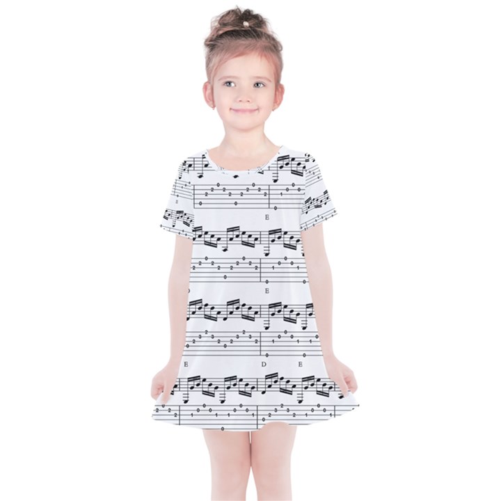 Notes Lines Music Kids  Simple Cotton Dress