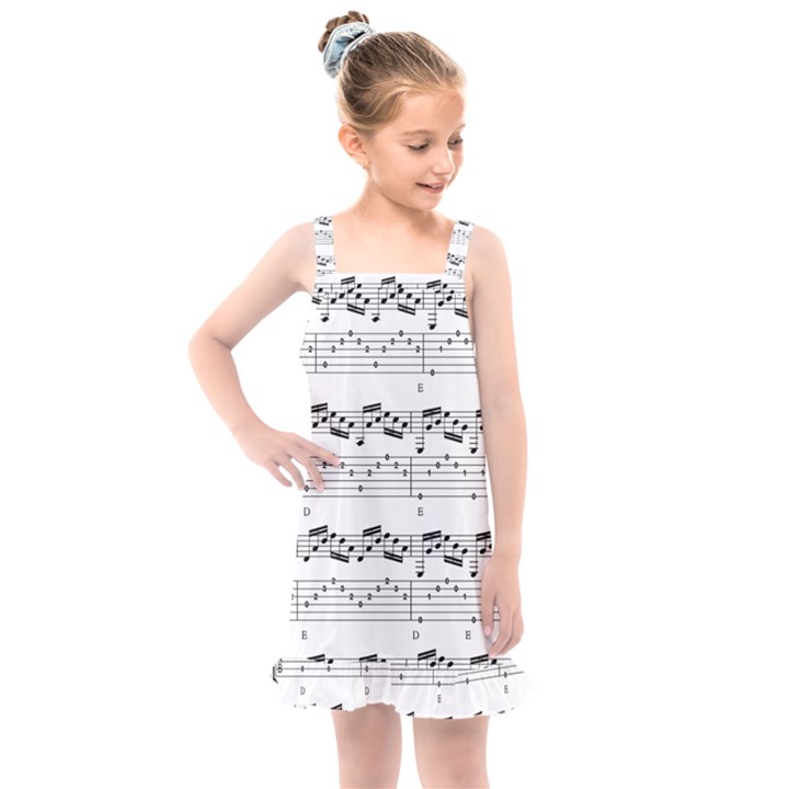 Notes Lines Music Kids  Overall Dress