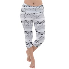 Notes Lines Music Lightweight Velour Capri Yoga Leggings