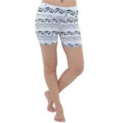 Notes Lines Music Lightweight Velour Yoga Shorts