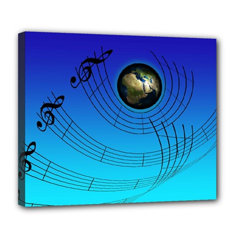 Music Reble Sound Concert Deluxe Canvas 24  X 20  (stretched)