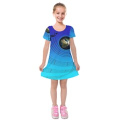 Music Reble Sound Concert Kids  Short Sleeve Velvet Dress by HermanTelo