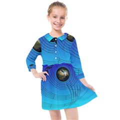 Music Reble Sound Concert Kids  Quarter Sleeve Shirt Dress