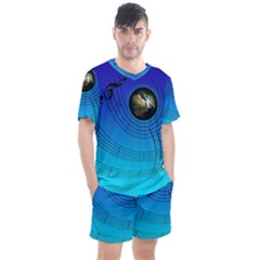 Music Reble Sound Concert Men s Mesh Tee And Shorts Set