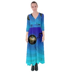 Music Reble Sound Concert Button Up Maxi Dress