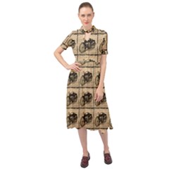 Indian Motorcycle Keyhole Neckline Chiffon Dress