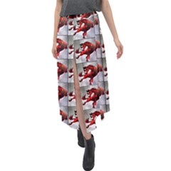 Horse Velour Split Maxi Skirt