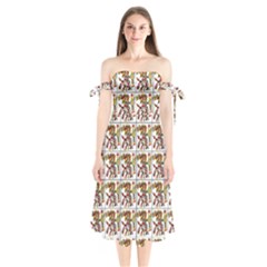 Aztec 1 Shoulder Tie Bardot Midi Dress by ArtworkByPatrick