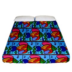 Fish 3 Fitted Sheet (queen Size) by ArtworkByPatrick