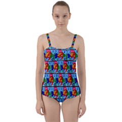 Fish 3 Twist Front Tankini Set