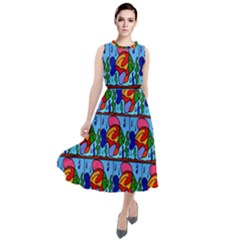 Fish 3 Round Neck Boho Dress