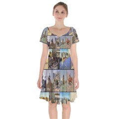 Frederic Remington Short Sleeve Bardot Dress