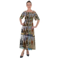 Frederic Remington Shoulder Straps Boho Maxi Dress 