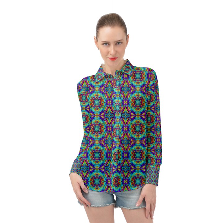 A 2 Long Sleeve Chiffon Shirt