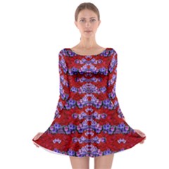 Flowers So Small On A Bed Of Roses Long Sleeve Skater Dress by pepitasart