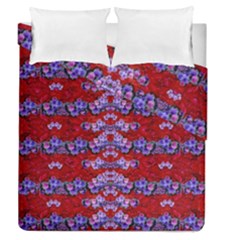 Flowers So Small On A Bed Of Roses Duvet Cover Double Side (queen Size) by pepitasart