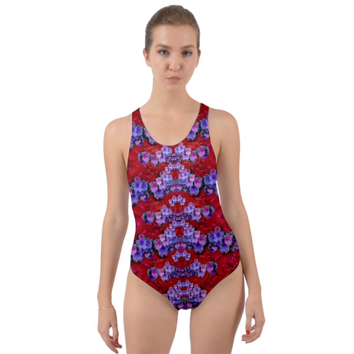 Flowers So Small On A Bed Of Roses Cut-Out Back One Piece Swimsuit