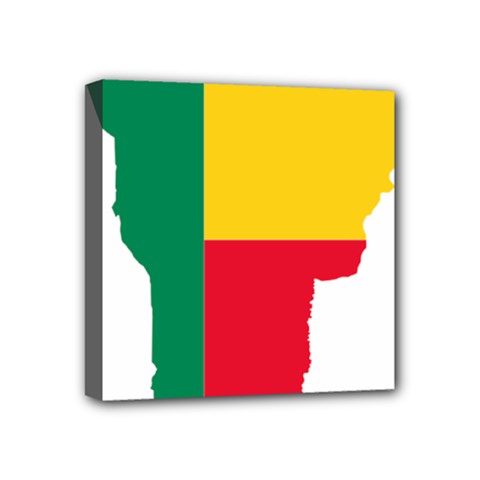 Benin Africa Borders Country Flag Mini Canvas 4  X 4  (stretched) by Sapixe