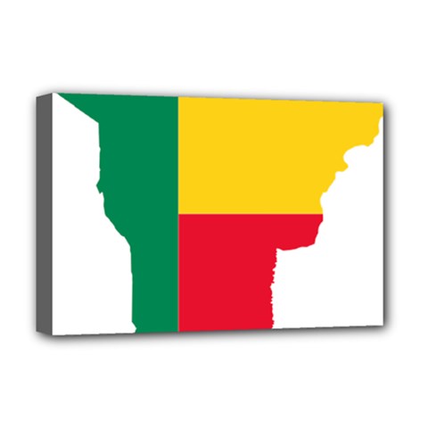 Benin Africa Borders Country Flag Deluxe Canvas 18  X 12  (stretched) by Sapixe