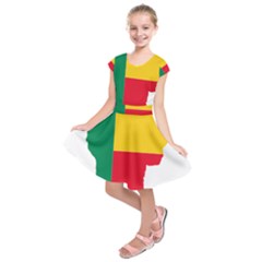 Benin Africa Borders Country Flag Kids  Short Sleeve Dress by Sapixe