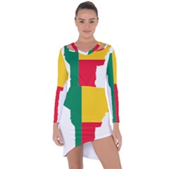 Benin Africa Borders Country Flag Asymmetric Cut-out Shift Dress by Sapixe