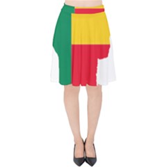 Benin Africa Borders Country Flag Velvet High Waist Skirt by Sapixe