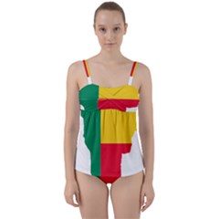 Benin Africa Borders Country Flag Twist Front Tankini Set