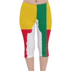 Benin Africa Borders Country Flag Velvet Capri Leggings 