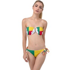 Benin Africa Borders Country Flag Twist Bandeau Bikini Set by Sapixe