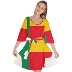 Benin Africa Borders Country Flag Velour Kimono Dress by Sapixe