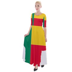 Benin Africa Borders Country Flag Half Sleeves Maxi Dress