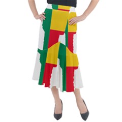 Benin Africa Borders Country Flag Midi Mermaid Skirt