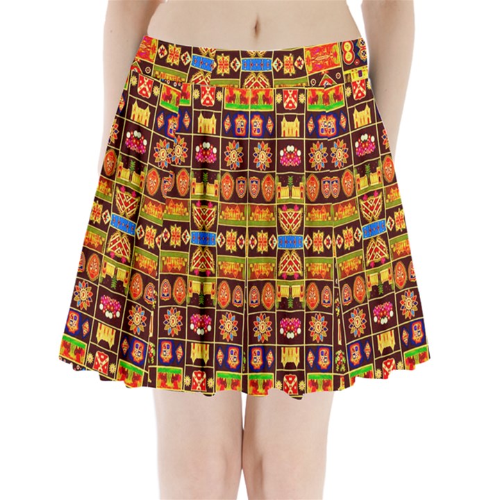 A 6 Pleated Mini Skirt