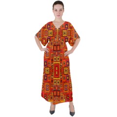 A 7 V-neck Boho Style Maxi Dress