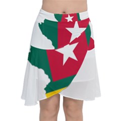 Togo Flag Map Geography Outline Chiffon Wrap Front Skirt by Sapixe