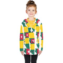 Togo Flag Map Geography Outline Kids  Double Breasted Button Coat