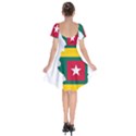 Togo Flag Map Geography Outline Short Sleeve Bardot Dress View2