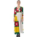 Togo Flag Map Geography Outline Button Up Boho Maxi Dress View1