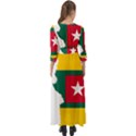 Togo Flag Map Geography Outline Button Up Boho Maxi Dress View2