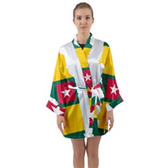 Togo Flag Map Geography Outline Long Sleeve Kimono Robe by Sapixe