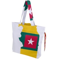 Togo Flag Map Geography Outline Drawstring Tote Bag by Sapixe