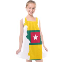 Togo Flag Map Geography Outline Kids  Cross Back Dress by Sapixe