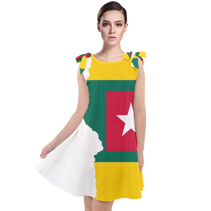 Togo Flag Map Geography Outline Tie Up Tunic Dress