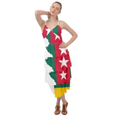 Togo Flag Map Geography Outline Layered Bottom Dress