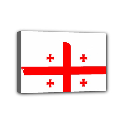 Borders Country Flag Geography Map Mini Canvas 6  X 4  (stretched) by Sapixe