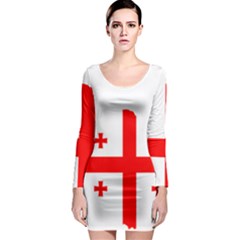 Borders Country Flag Geography Map Long Sleeve Bodycon Dress by Sapixe