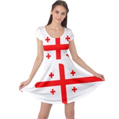 Borders Country Flag Geography Map Cap Sleeve Dress by Sapixe